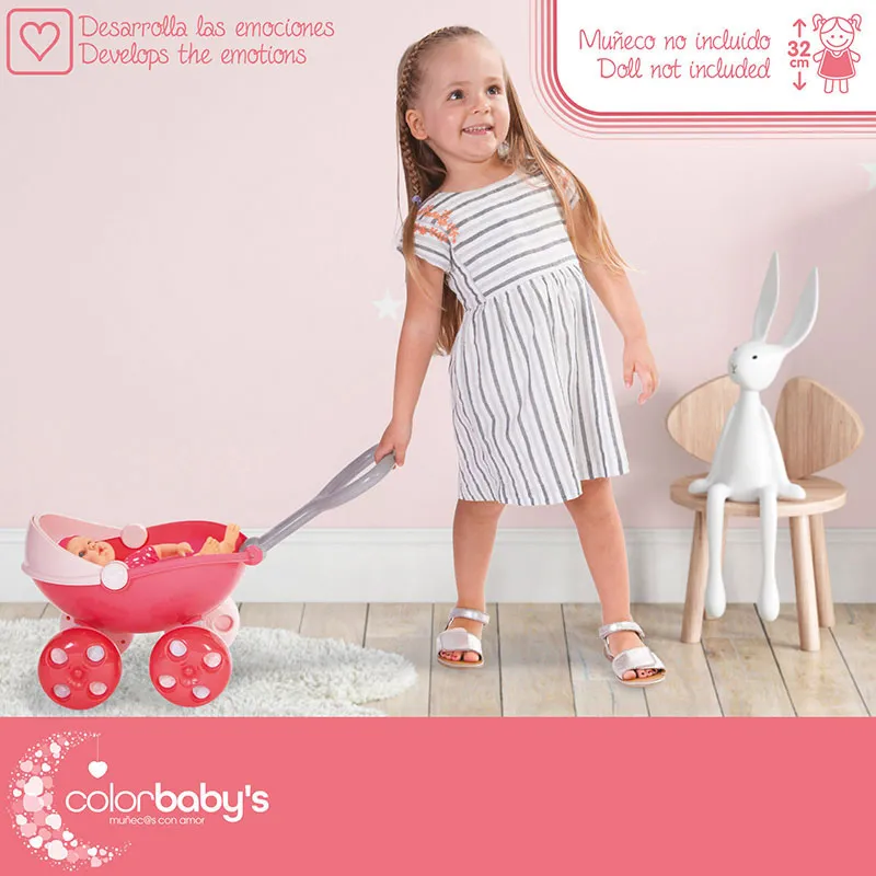 Poussette chariot pour poupée 2en1 - 18m+-6