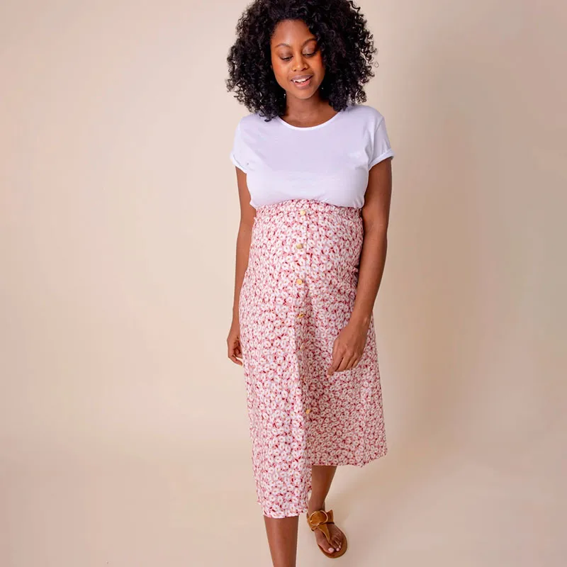 Jupe de grossesse Mirta - Rose - ENVIE DE FRAISE-0