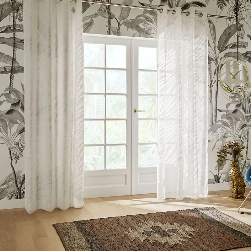 Voilage jacquard Tropical Boudoir - 140x0,1x240cm-0