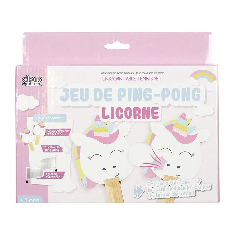 Jeu de ping-pong Licorne Rose/Blanc - 23,5x5,5x20,5cm-2