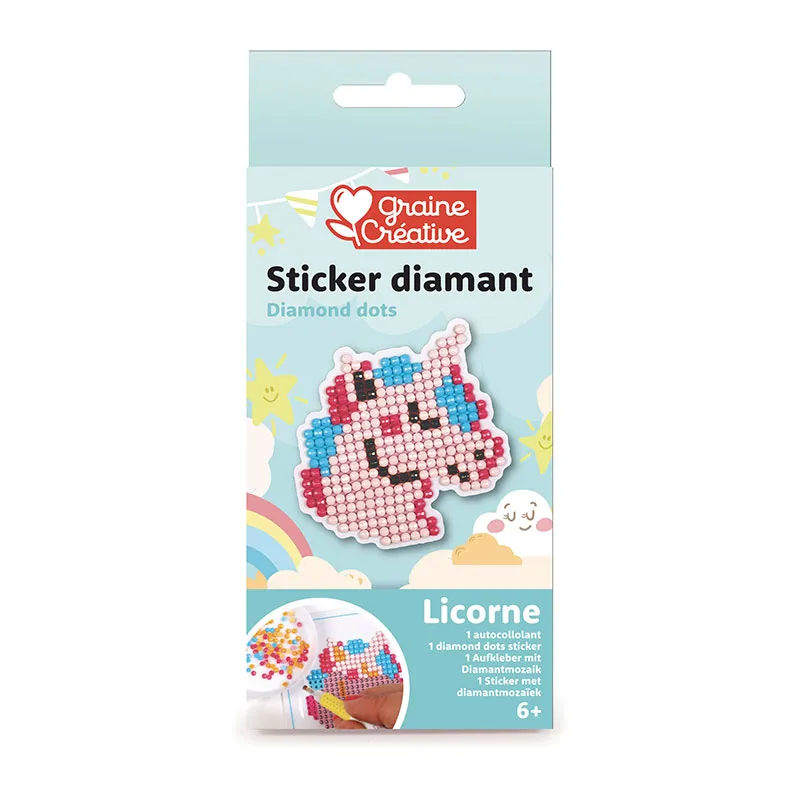 Kit créatif Sticker Diamant mosaique Licorne -6+-0