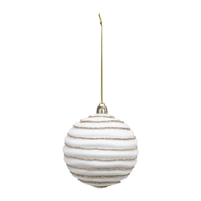 9 Boules pailletées coffret Rose - ø8cm-1
