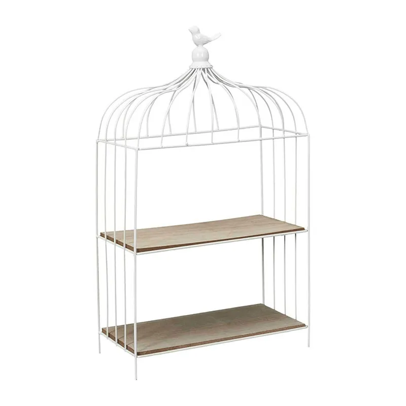 Cage à oiseau décorative Métal Blanc - 31x51x15cm-1