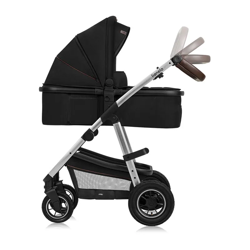 Trio Poussette Amber + Nacelle + Cosy Gr.0+ Black Silver-11