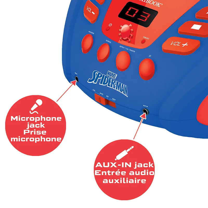 Lecteur CD Bluetooth Effets lum. Spider-Man - 36m+-4