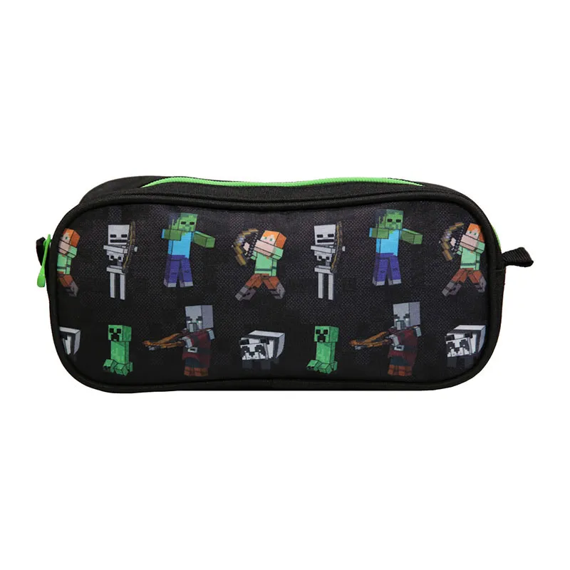 Trousse rectangulaire Minecraft Noir - 23x10cm-0