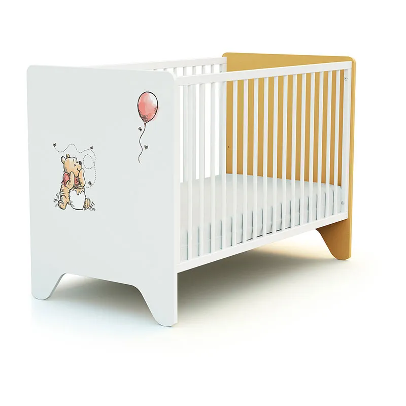 Lit bébé Disney Winnie Blanc/Jaune - 60x120cm-0