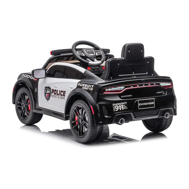 Voiture élec. Dodge Police Noir - 36m+-5