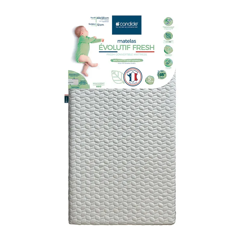 Matelas Evolutif Fresh déhoussable - 60x120x12cm-0