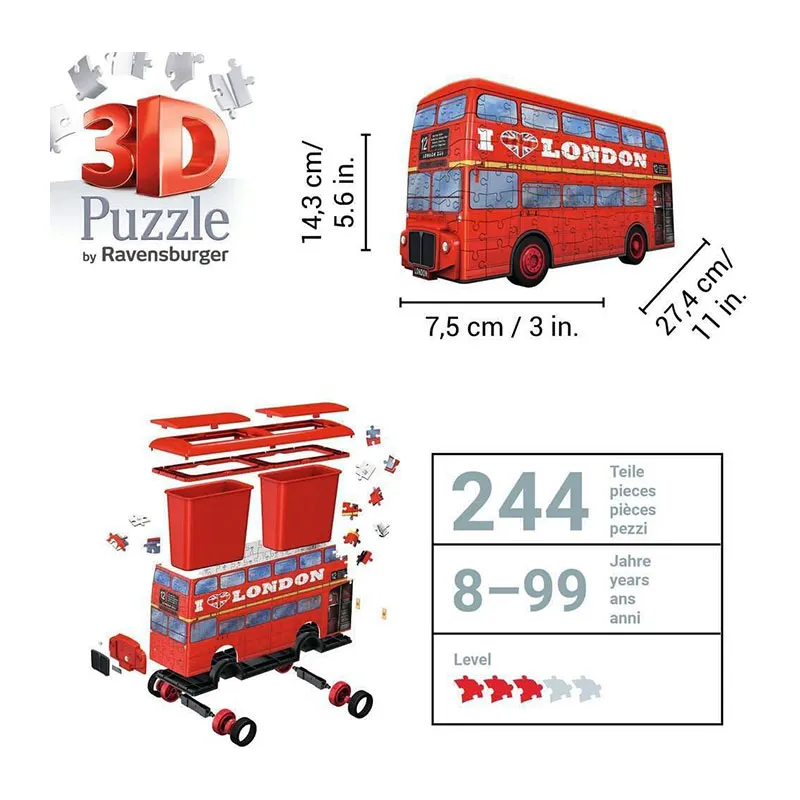 Puzzle 3D Bus londonien 216pcs - 8+-7