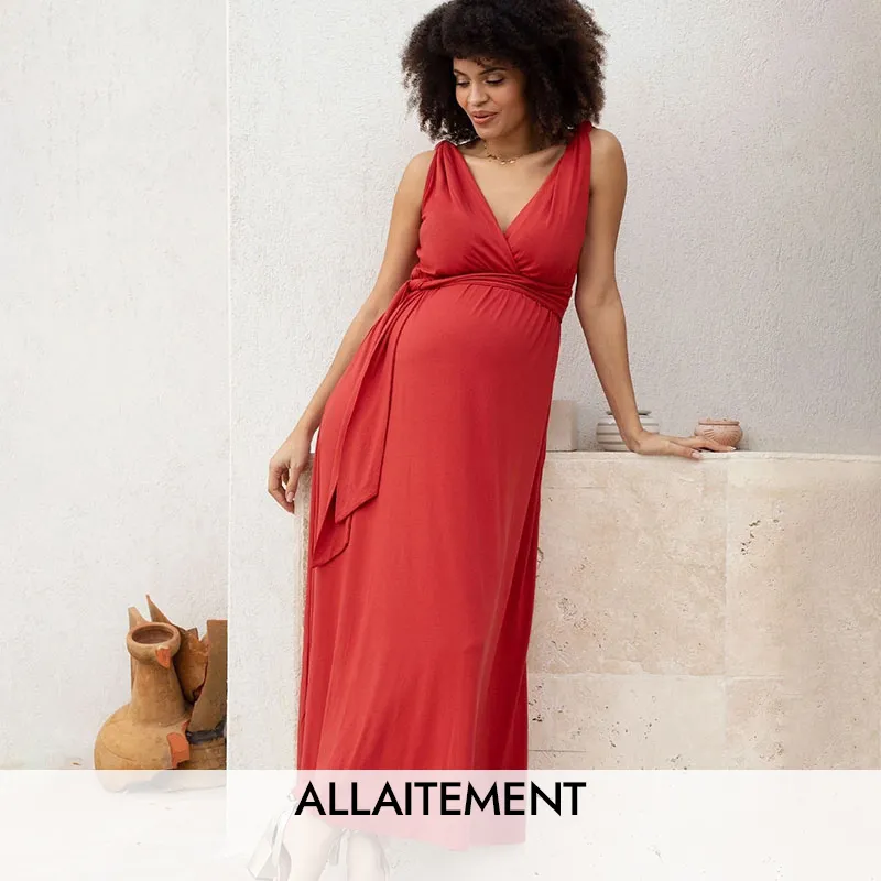 Robe de grossesse Romane Envie de Fraise - Tomette - ENVIE DE FRAISE-0