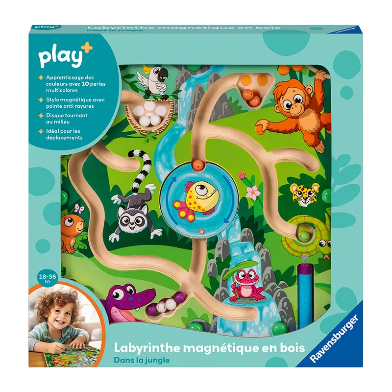 Labyrinthe magnétique en bois Jungle Play + - 18m+-1