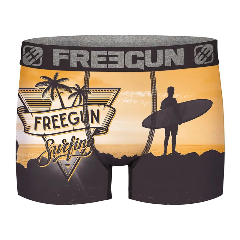 4 Boxers Garçon Jean & Skate Two Freegun - Orange-7