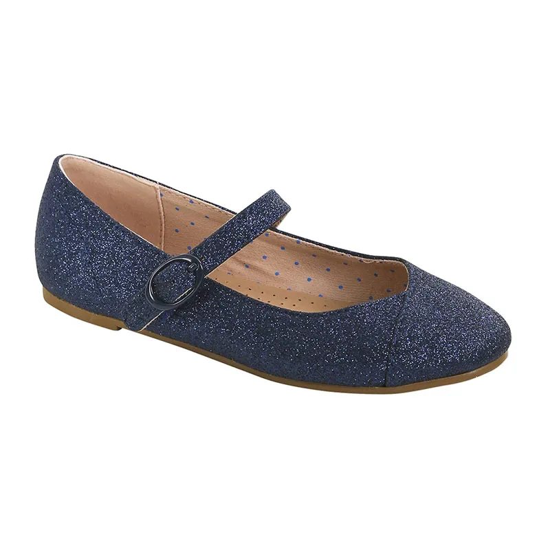 Ballerines à paillettes fille - Bleu-0