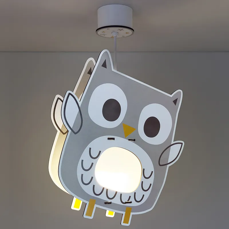 Suspension Hibou Beige Bois - 28,7x8x32,5cm-2