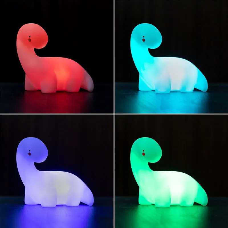 Lampe LED Dinosaure multicolore - 13x12x8cm-2