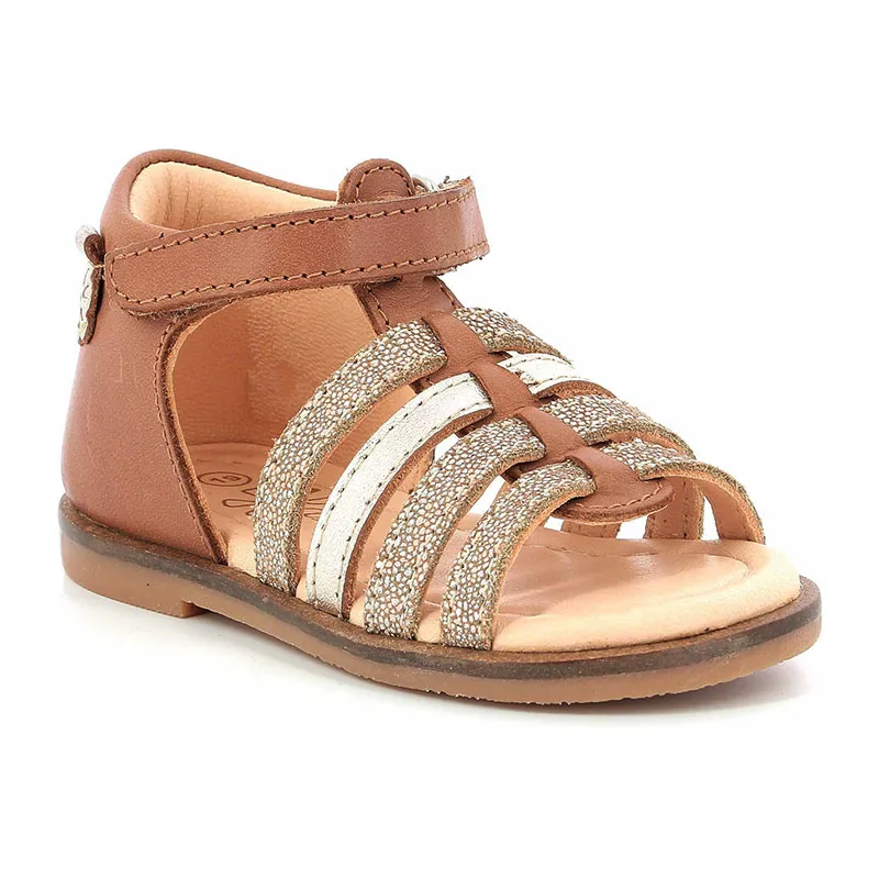 Sandales Bébé Nime Cuir - Camel/Leo-0