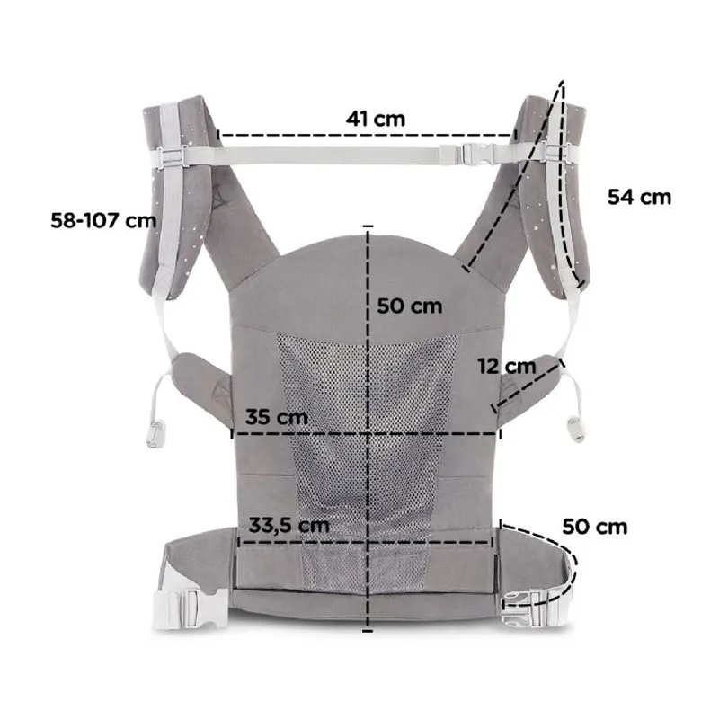 Porte-bébé Physiologique Huggy Gris - 3m+-6
