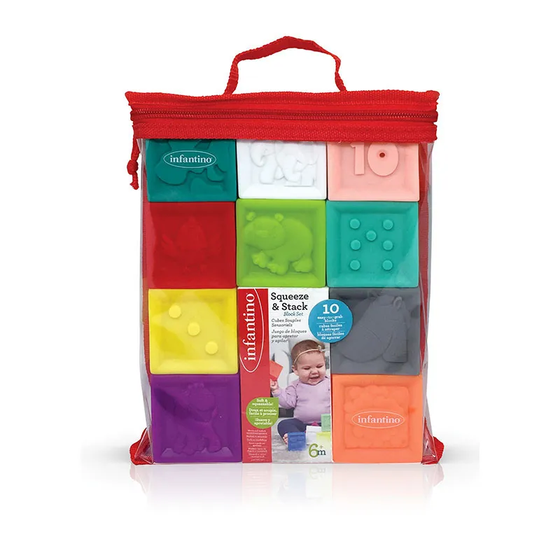 10 Cubes souples multicolores - 6m+-2