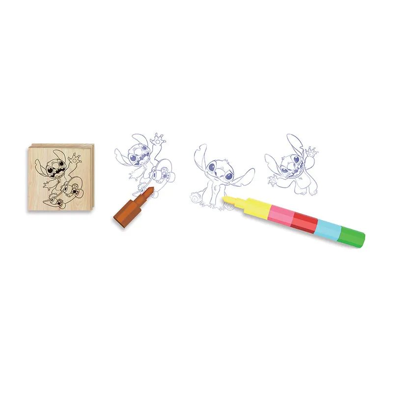 Kit de tampons bois Lilo & Stitch 3pcs + 1 crayon - 36m+-1