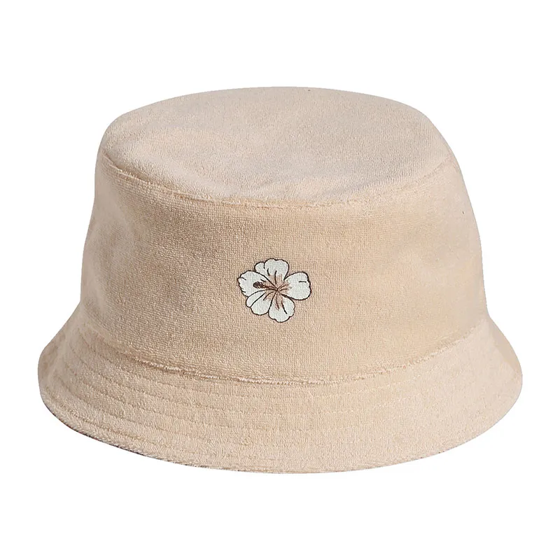 Bob fleuri réversible fille - Abricot-1