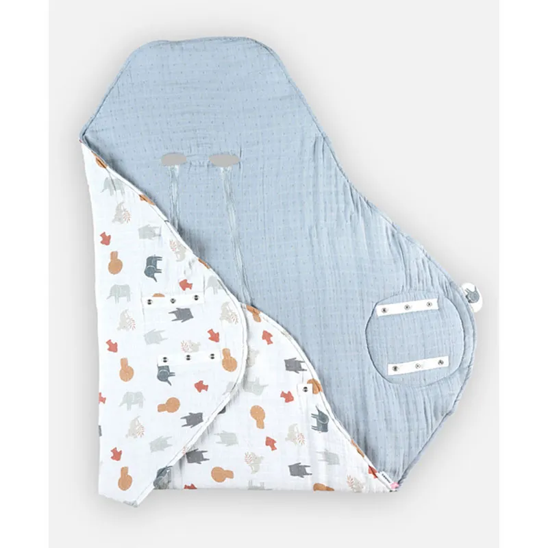 Couverture Jungle Mousseline Bio M&M Blanc - 64x3x45cm-4