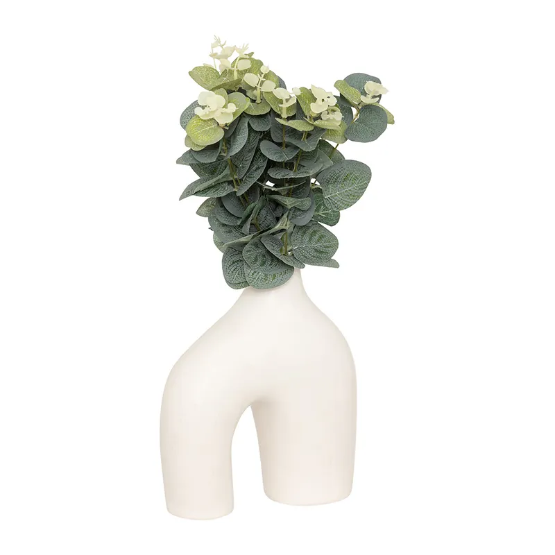 Composition Florale eucalyptus Suza + vase céramique Aléat. - 20x6,5x37cm-2