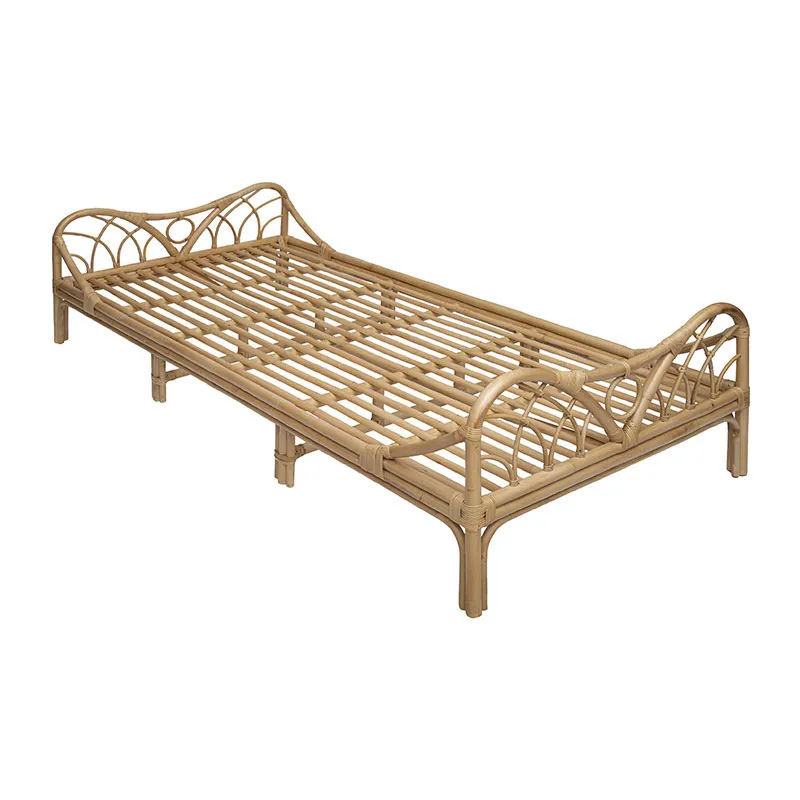 Lit en rotin Beige - 90x190cm-1