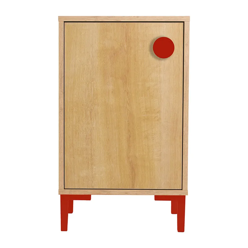 Table de chevet Rouge/Bois - 65x30x40cm-1