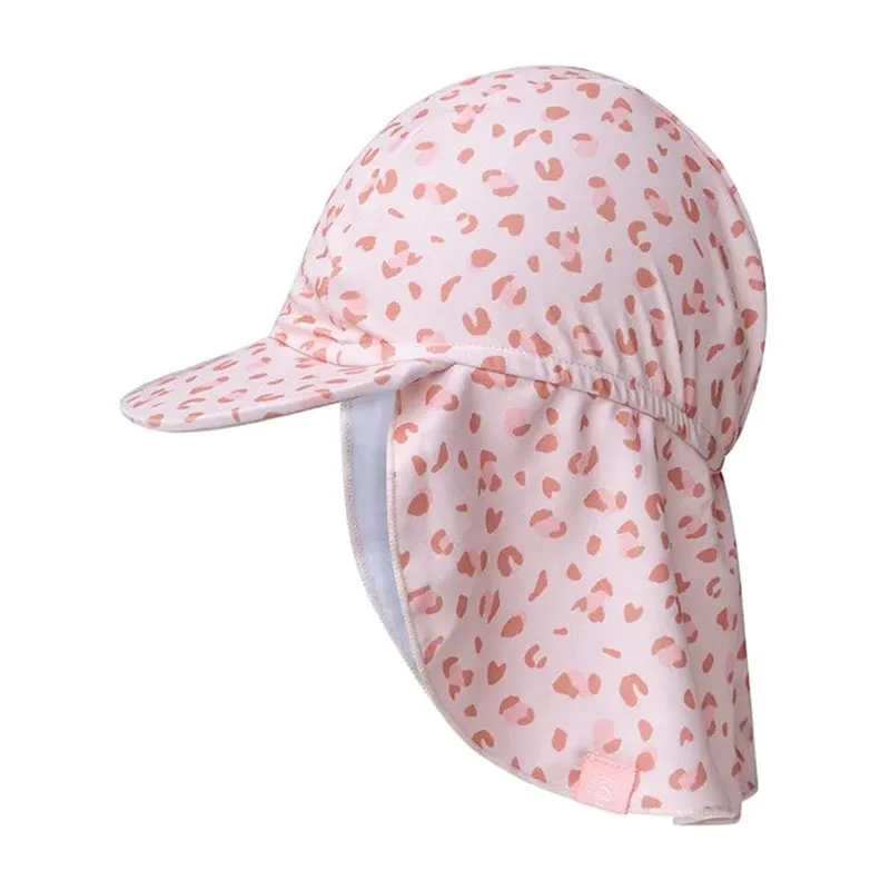 Casquette longue Anti-UV Leopard - Vieux Rose-0