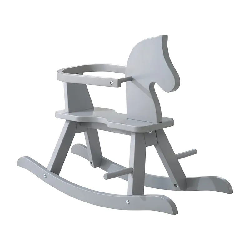 Cheval à bascule Bois Gris - 82x43x55cm-0