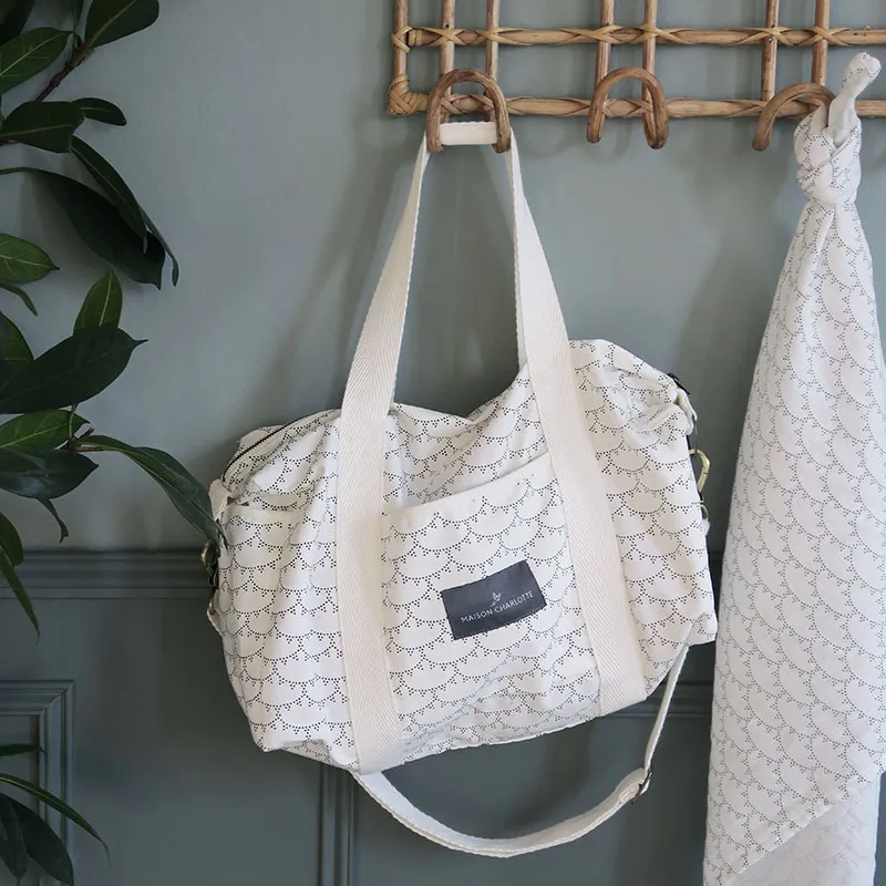 Sac à langer Coton BIO Canevas Rivoli - Bleu prestige-7