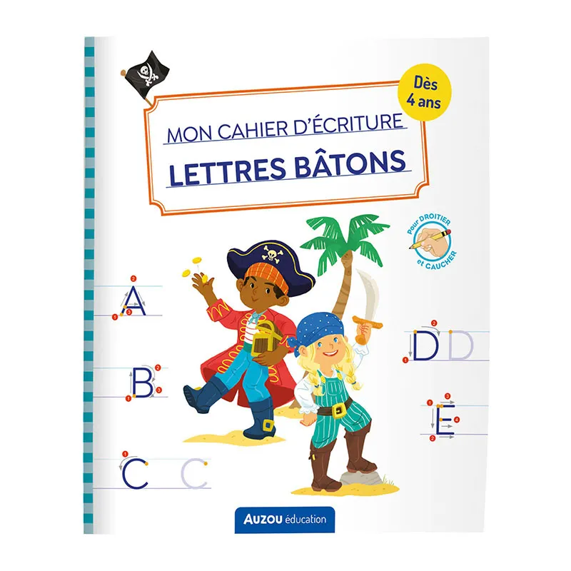 Mon cahier d'écriture lettres bâtons Pirates - 4+-0