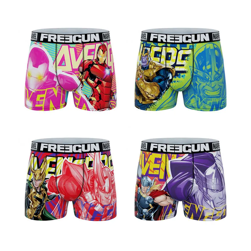 4 Boxers Garçon Marvel - Rose/Bleu/Violet-0