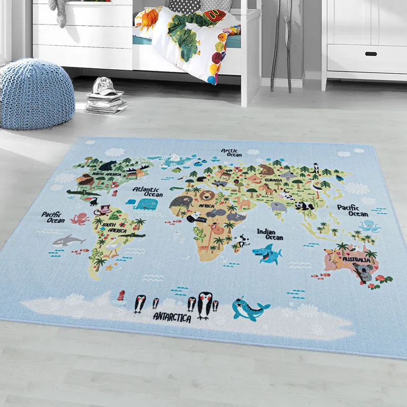 Tapis planisphère Play Bleu/Gris - Plusieurs dim. dispos-0
