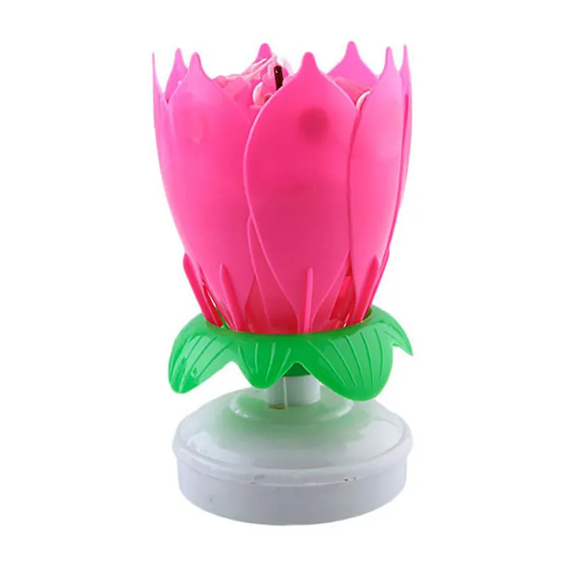 Bougie-fleur d'anniversaire - Rose-0