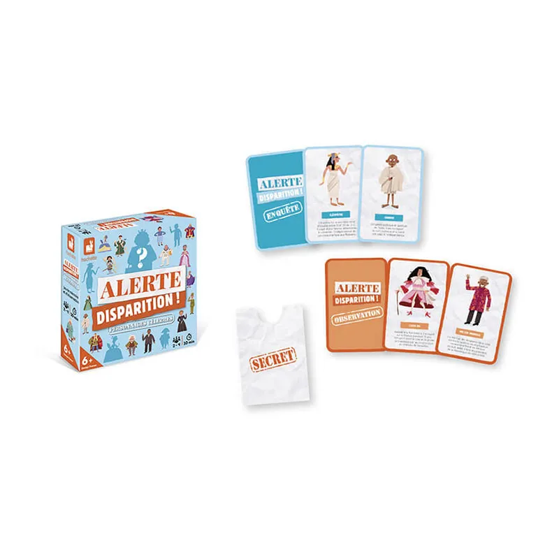 Jeu de mémoire Alerte disparition Personnages célèbres - 6+-2