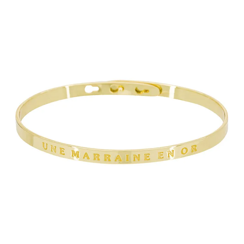 Jonc Une marraine en or - Laiton Doré-0