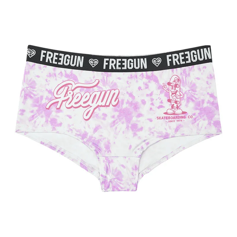 3 Boxers Fille Miss Freegun - Rose/Noir/Blanc-2