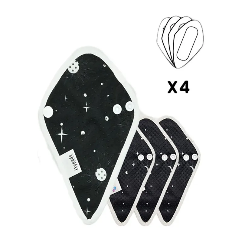 4 Protège slips lavables tanga imperméable - Galaxy-0