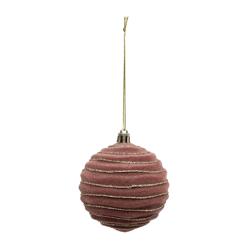 9 Boules pailletées coffret Rose - ø8cm-4