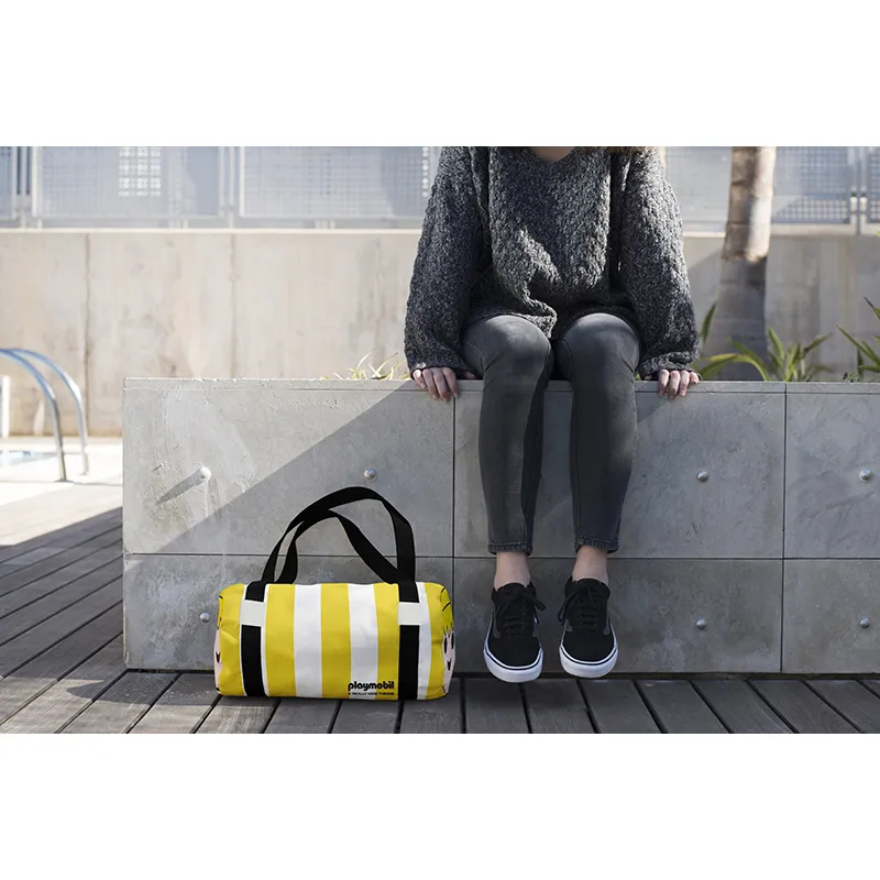 Sac Week-end Playmobil rayures Jaune - 20x40x20cm-2