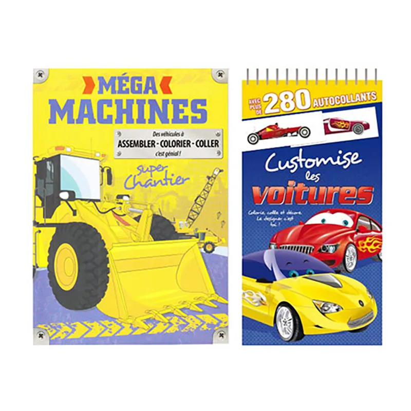 2 Livres d'activités avec autocol. Véhicules - 3+-0