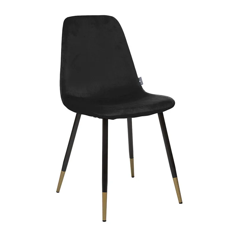 2 Chaises velours Tyka Noir/Doré - 45x51x87cm-6