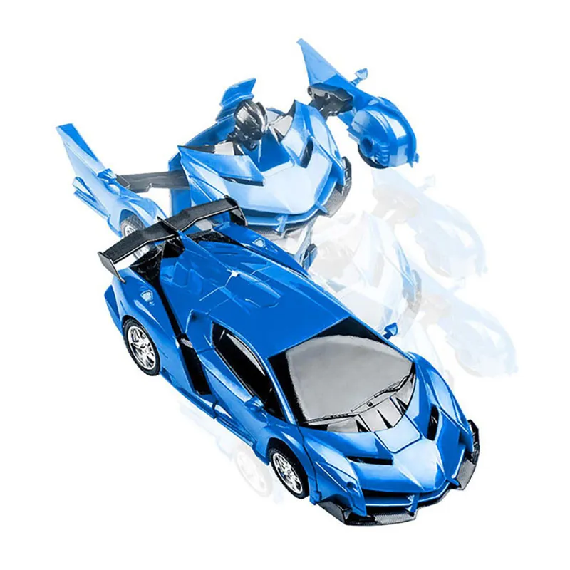 Voiture télécommandée transformable Bleu - 3+-1