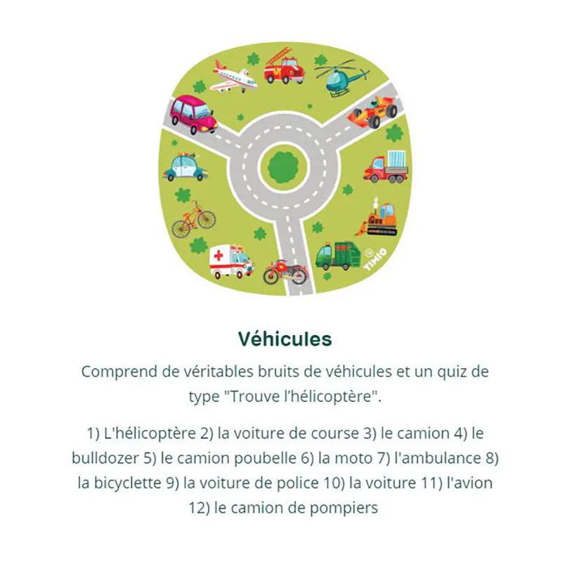 Lecteur éducatif audio Timio à piles + 5 disques - 24m+-6