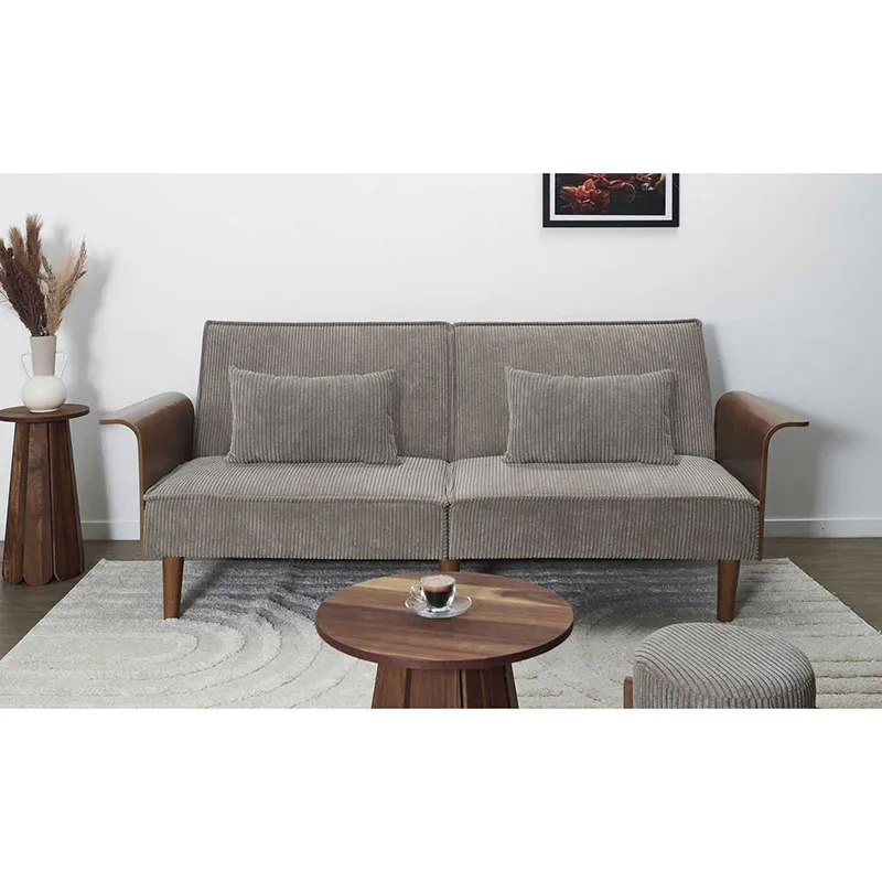 Canapé convertible Côtelé Scott - 90x205x83cm-1