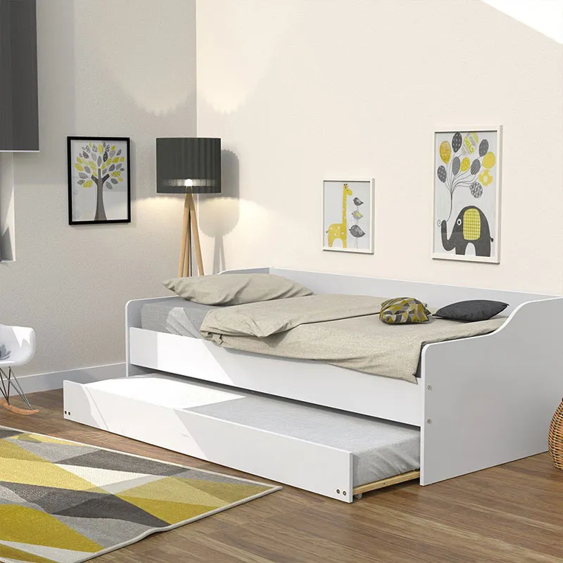 Lit gigogne Sweet + 2 Sommiers + Tiroir-lit Blanc - 90x190cm-5