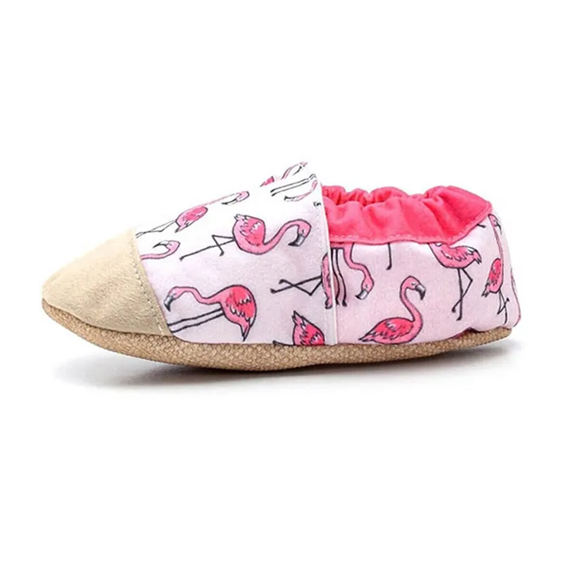 Chaussons antidér. Coton Flamant rose - Blanc/Rose-3
