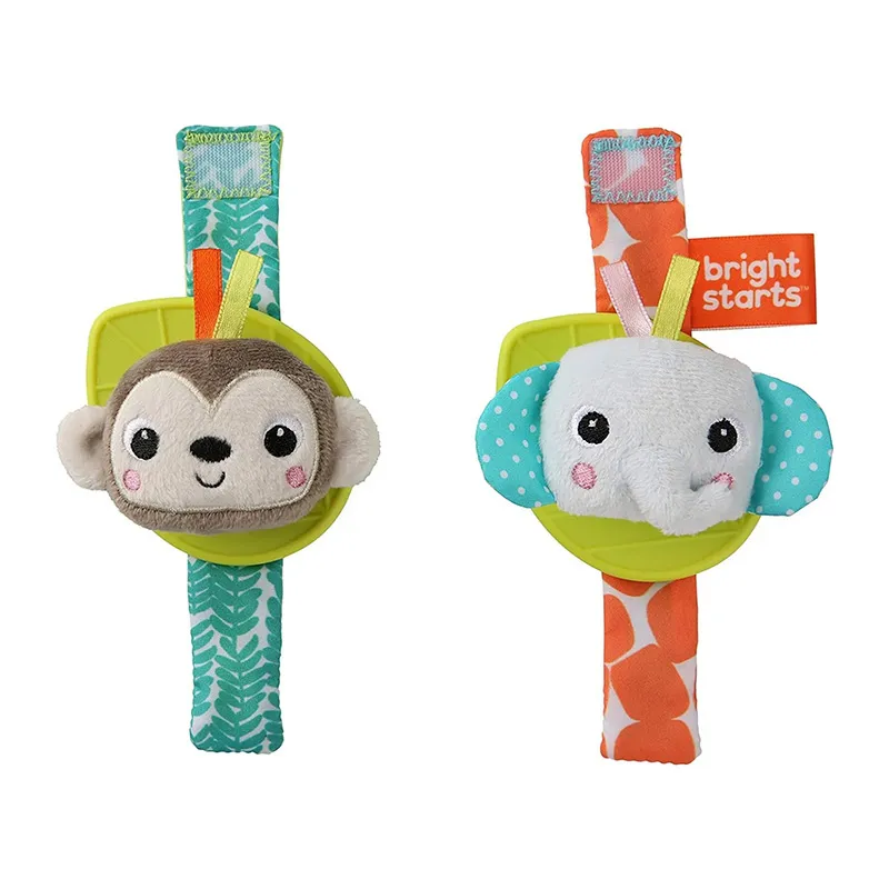 2 Hochets de poignet Singe & Éléphant - 0m+-0